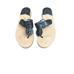 Palm Beach Sandals Classic Black Made in USA Women's size 10